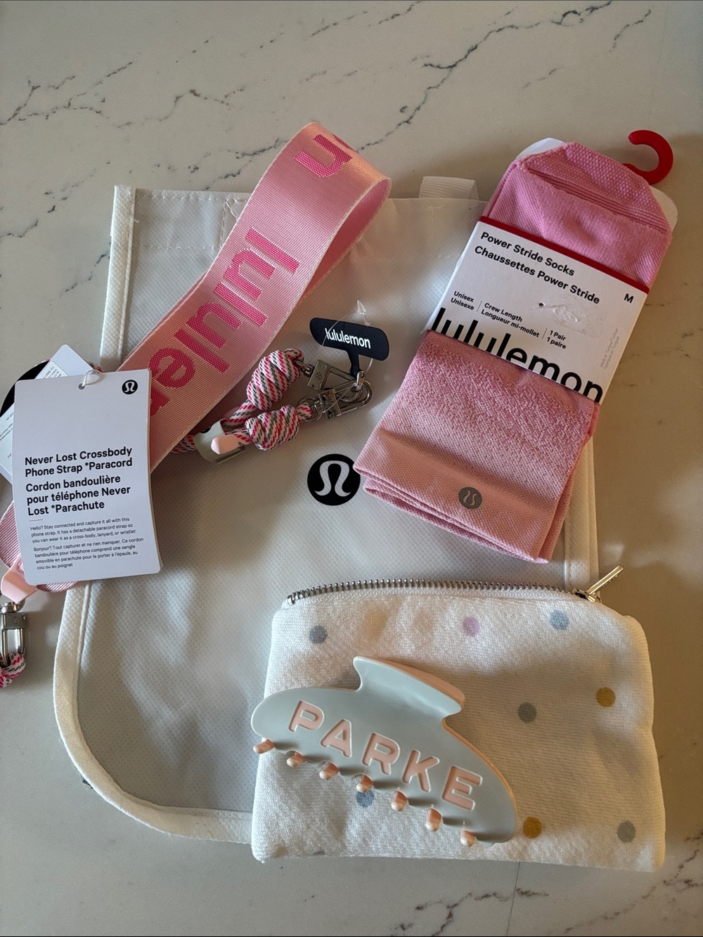 lululemon + Parke RARE Bundle—Viral Phone Strap, Socks, & Sprinkle Claw Clip🔥